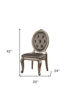 Load image into Gallery viewer, 20inches X 24inches X 42inches 2pc Antique Champagne Side Chair
