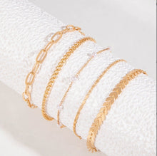 Load image into Gallery viewer, Summer Fashion 5-piece Pearl Anklet Women&#39;s Multi-layer

