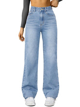 Load image into Gallery viewer, Straight Leg Jeans for Women,High Waisted Wide Leg Loose Microelastic Boyfried Denim Pants
