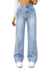 Load image into Gallery viewer, Straight Leg Jeans for Women,High Waisted Wide Leg Loose Microelastic Boyfried Denim Pants
