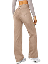 Load image into Gallery viewer, Straight Leg Jeans for Women,High Waisted Wide Leg Loose Microelastic Boyfried Denim Pants

