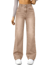 Load image into Gallery viewer, Straight Leg Jeans for Women,High Waisted Wide Leg Loose Microelastic Boyfried Denim Pants
