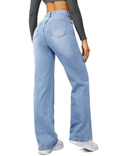 Load image into Gallery viewer, Straight Leg Jeans for Women,High Waisted Wide Leg Loose Microelastic Boyfried Denim Pants
