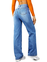 Load image into Gallery viewer, Straight Leg Jeans for Women,High Waisted Wide Leg Loose Microelastic Boyfried Denim Pants
