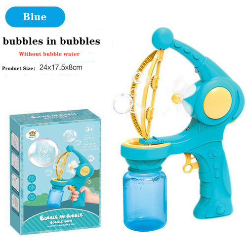 Bubble Gun Rocket 69 Holes Soap Bubbles Machine Gun Shape Automatic