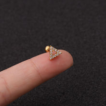 Load image into Gallery viewer, 1piece 316 Stainless Steel Mini Zircon Cross Star Ear Piercing Stud
