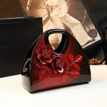 Load image into Gallery viewer, Fashion Women Evening Tote Bag Luxury Patent Leather Handbag Floral

