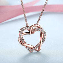 Load image into Gallery viewer, Crystal Heart Necklace in 18K Rose Gold Plated
