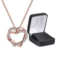 Load image into Gallery viewer, Crystal Heart Necklace in 18K Rose Gold Plated
