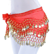 Load image into Gallery viewer, Lady Women Belly Dance Hip Scarf Accessories 3 Row Belt Skirt With
