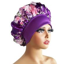 Load image into Gallery viewer, New Satin Bonnet Silk Night Sleeping Cap For Women Curly Braid Hair
