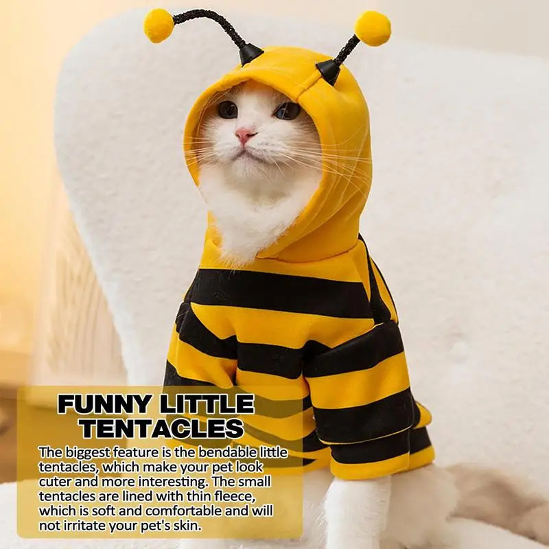 Cat Bee Costume soft Cat Holiday Cosplay Warm Clothes Pet Bee