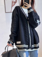 Load image into Gallery viewer, Deeptown Y2K Vintage Swift Knitted Cardigan Women Autumn Tay Star
