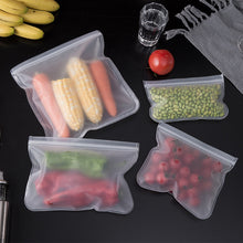Load image into Gallery viewer, Silicone Food Storage Bag Reusable Stand Up Zip Shut Bag Leakproof
