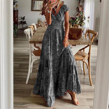 Load image into Gallery viewer, Summer Vintage Long Dresses Women 2023 Bohemian Elegant Floral Print V
