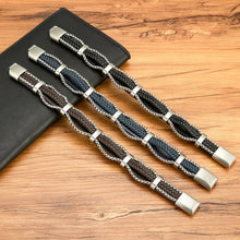 Load image into Gallery viewer, TYO New Arrivel Punk Design Chain Stainless Steel Braid Leather
