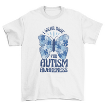 Load image into Gallery viewer, Autism awareness puzzle butterfly t-shirt design
