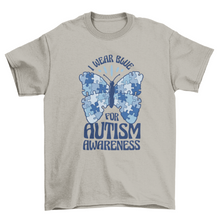Load image into Gallery viewer, Autism awareness puzzle butterfly t-shirt design
