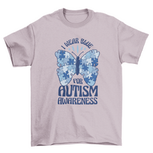 Load image into Gallery viewer, Autism awareness puzzle butterfly t-shirt design
