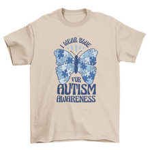 Load image into Gallery viewer, Autism awareness puzzle butterfly t-shirt design
