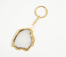 Load image into Gallery viewer, Hand Cut White Agate Keychain
