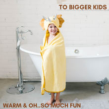 Load image into Gallery viewer, Toddler Hooded Towel Yellow Dinosaur
