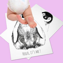 Load image into Gallery viewer, Personalized Baby Penguin Footprint Kit, A4 format, black
