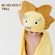 Load image into Gallery viewer, Toddler Hooded Towel Yellow Dinosaur
