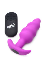 Load image into Gallery viewer, REMOTE CONTROL 21X VIBRATING SILICONE SWIRL BUTT PLUG IN BLACK!
