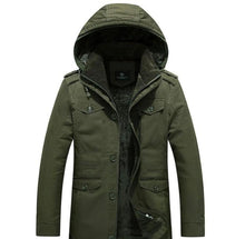 Load image into Gallery viewer, Mens Hooded Military Style Coat
