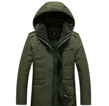Load image into Gallery viewer, Mens Hooded Military Style Coat

