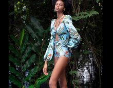 Load image into Gallery viewer, Vintage One Piece Swimsuit Female 2022 Long Sleeve Swimwear Women Plus Size Bathing Suit Print Bandage Summer Bathers Monokini
