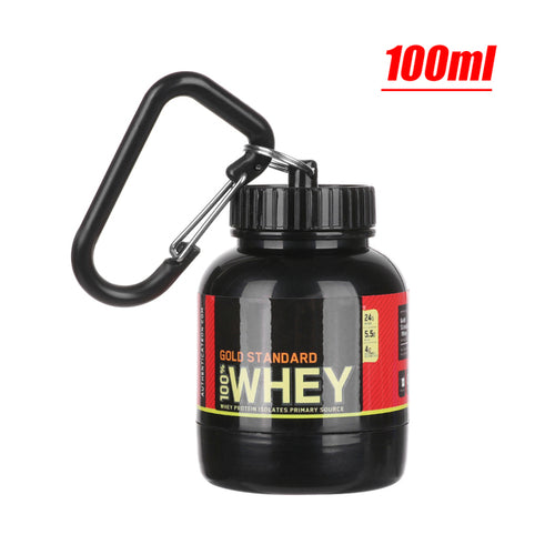 100ML Portable Protein Container Powder Bottle with Whey Keychain