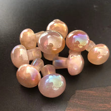 Load image into Gallery viewer, 10pcs Natural Gold Plating Flower Agate Quartz Mushroom Cherry Blossom
