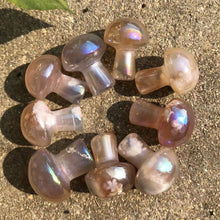 Load image into Gallery viewer, 10pcs Natural Gold Plating Flower Agate Quartz Mushroom Cherry Blossom
