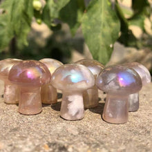 Load image into Gallery viewer, 10pcs Natural Gold Plating Flower Agate Quartz Mushroom Cherry Blossom
