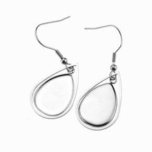 Load image into Gallery viewer, 10pcs Stainless Steel Cabochon Fit 13x18mm Teardrop Dangle Earring
