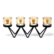 Load image into Gallery viewer, Centrepiece Iron Votive Candle Holder - 4 Cup Zig Zag
