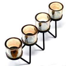 Load image into Gallery viewer, Centrepiece Iron Votive Candle Holder - 4 Cup Zig Zag
