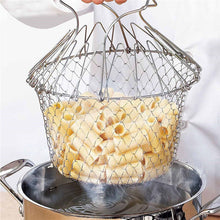 Load image into Gallery viewer, 1pcs Foldable Steam Rinse Strain Fry French Chef Basket Magic Basket
