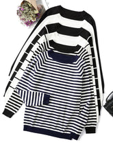 Load image into Gallery viewer, 2022 Autumn Winter Long Sleeve Striped Pullover Women Sweater Knitted
