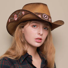 Load image into Gallery viewer, 2022 High Quality Straw Hat Women Western Cowboy Hat Panama Summer
