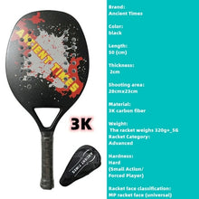 Load image into Gallery viewer, 2022 New 3K 12K Full Carbon Fiber Rough Beach Tennis Racket With Bag
