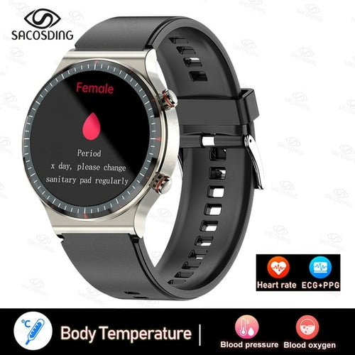2022 New Ecg+ppg Smart Watch Men Health Monitor Heart Rate Blood