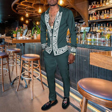 Load image into Gallery viewer, 2022 Spring Men&#39;s Single Breasted Shirt Retro 3D Print Matching Pants
