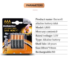 Load image into Gallery viewer, 20PCS DURACELL 1.5V AAA Alkaline Battery LR03 For Remote Control Toy
