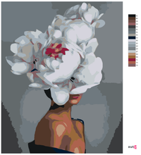 Load image into Gallery viewer, Paint by Numbers - WOMAN WITH A WHITE FLOWER
