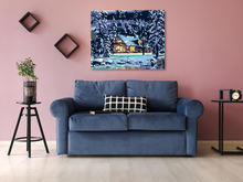 Load image into Gallery viewer, Paint by Numbers - SNOW-COVERED LOG CABIN IN THE WOODS
