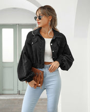 Load image into Gallery viewer, Fashion Women Corduroy Lantern Long Sleeves Lapel BF Style Jacke
