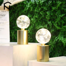 Load image into Gallery viewer, 2pcs Gold Candle Holder Battery Powered Table Lamp 8 Inch Cordless
